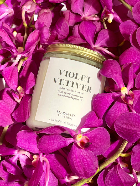 [Elara & Co] Violet Vetiver Scented Candle - Violet | Orchid | Vetiver